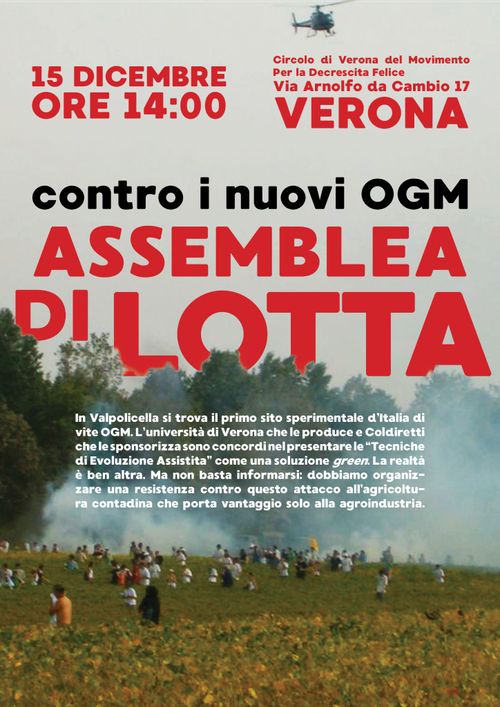 ASSEMBLEA DI LOTTA contro i nuovi OGM